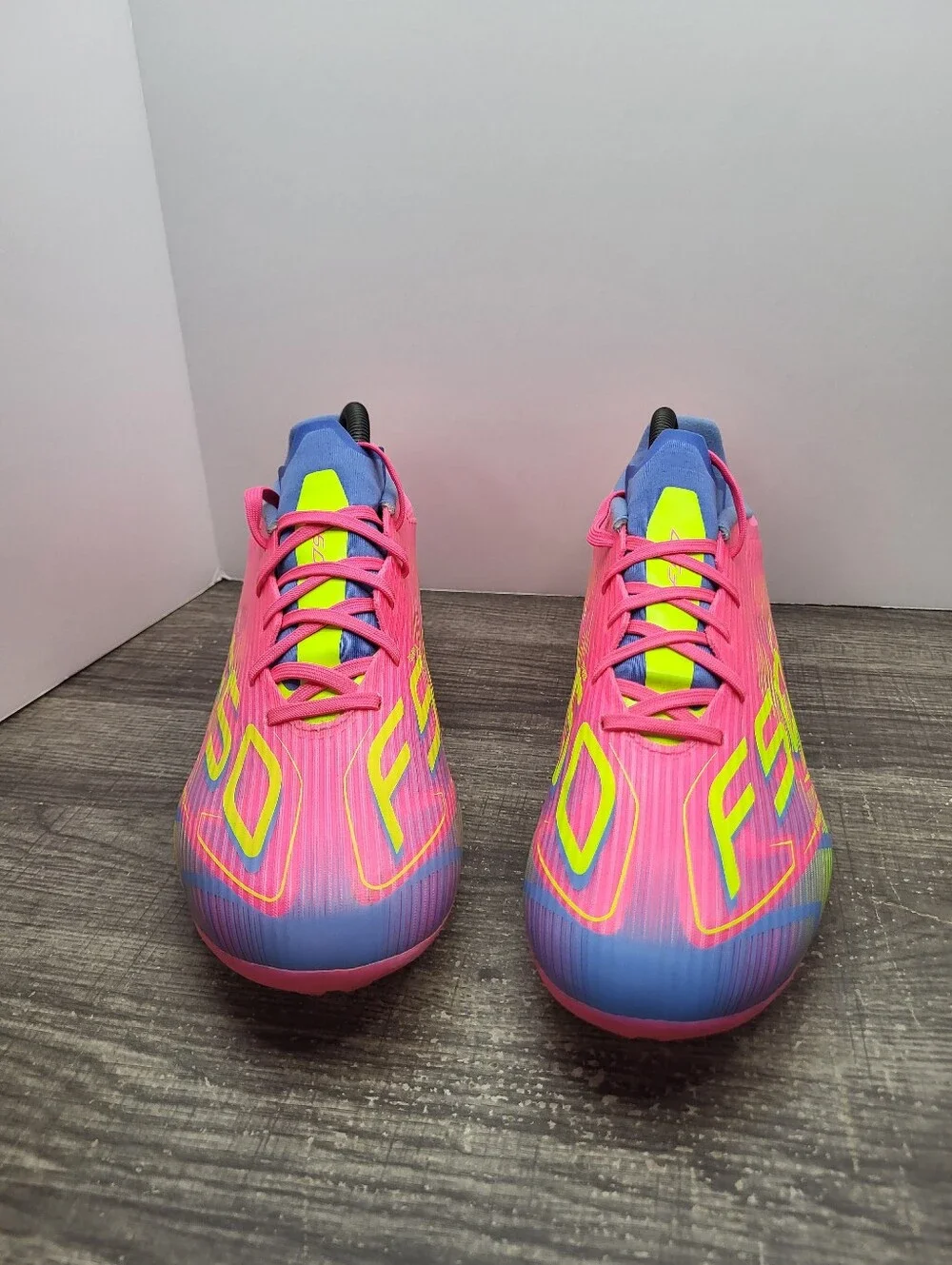 Adidas F50 League FG/MG Soccer Cleats Pink Yellow IE1291 Mens Size 9